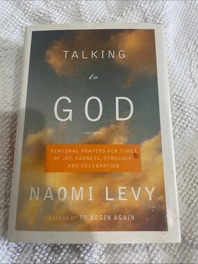 Talking to God by Naomi Levy — Cloud Cover Book with Orange Accent